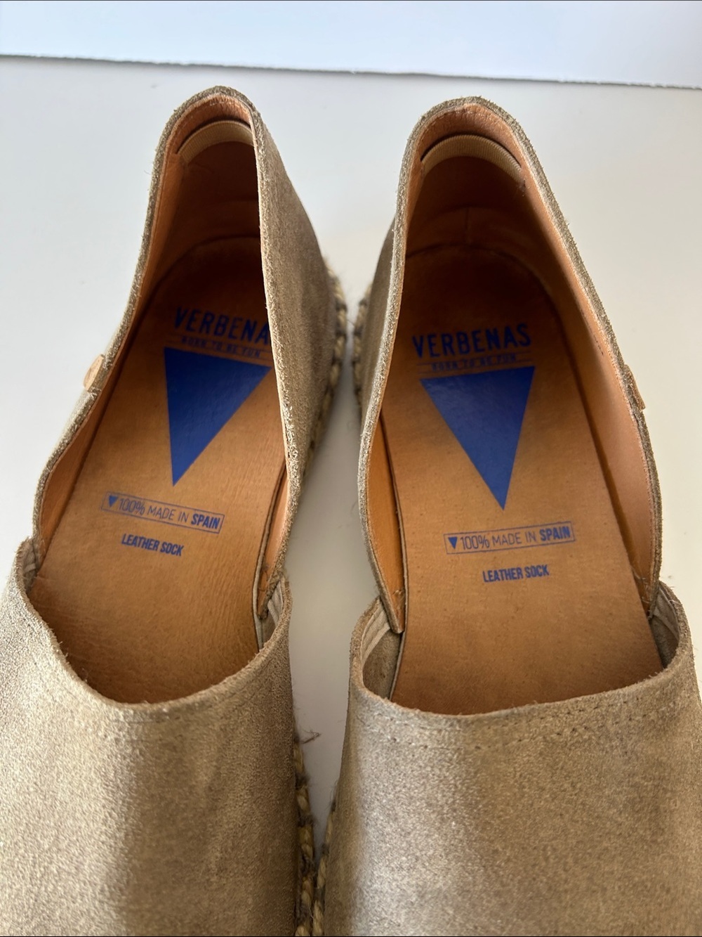 Verbenas Suede Espadrille Slip-On Shoes - Taupe - Picture 2 of 5